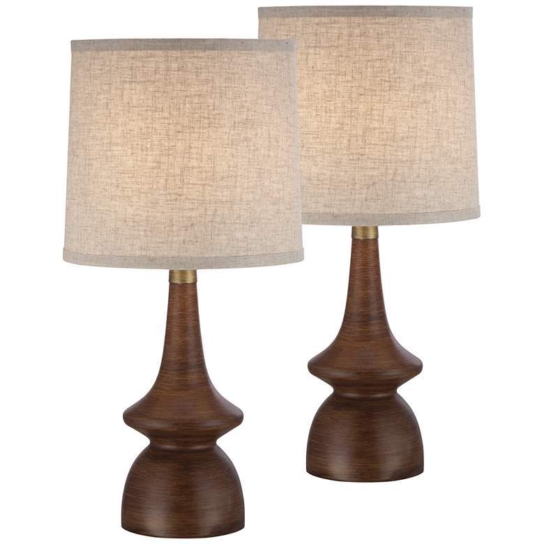 Image 2 360 Lighting Rexford 24" Walnut Finish Modern Table Lamps Set of 2