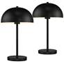 4_360 Lighting Rhys 19 1/2" Black Modern Dome Mushroom Lamps Set of 2