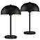 360 Lighting Rhys 19 1/2" Black Modern Dome Mushroom Lamps Set of 2