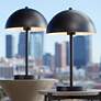 3_360 Lighting Rhys 19 1/2" Black Modern Dome Mushroom Lamps Set of 2