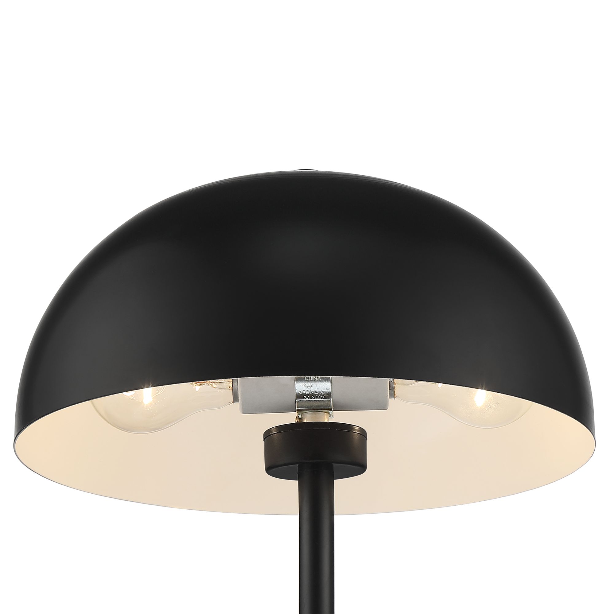 Watch A Video About the 360 Lighting Rhys Black Modern Mushroom Dome Lamps Set of 2