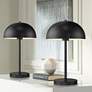 Watch A Video About the 360 Lighting Rhys Black Modern Mushroom Dome Lamps Set of 2
