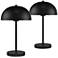 360 Lighting Rhys 19 1/2" Black Modern Mushroom Dome Lamps Set of 2