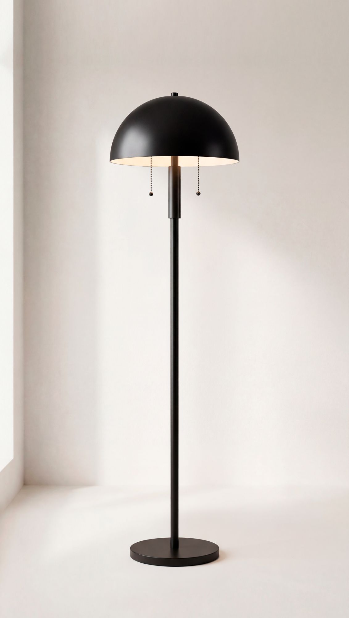 360 Lighting Rhys 62" High Black Modern Mushroom Dome Floor Lamp in scene