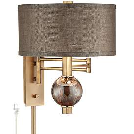 Image3 of 360 Lighting Richford Brass Plug-In Swing Arm Wall Lamp with Dimmer