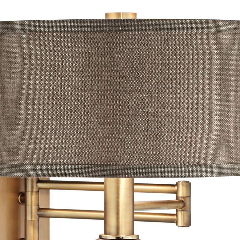 Image 4 360 Lighting Richford Brass Plug-In Swing Arm Wall Lamp with Dimmer more views