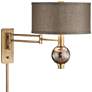 360 Lighting Richford Brass Plug-In Swing Arm Wall Lamp with Dimmer