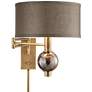 360 Lighting Richford Brass Plug-In Swing Arm Wall Lamp with Dimmer