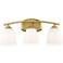 360 Lighting Richter 22" Wide Brass and Opal Glass 3-Light Bath Light