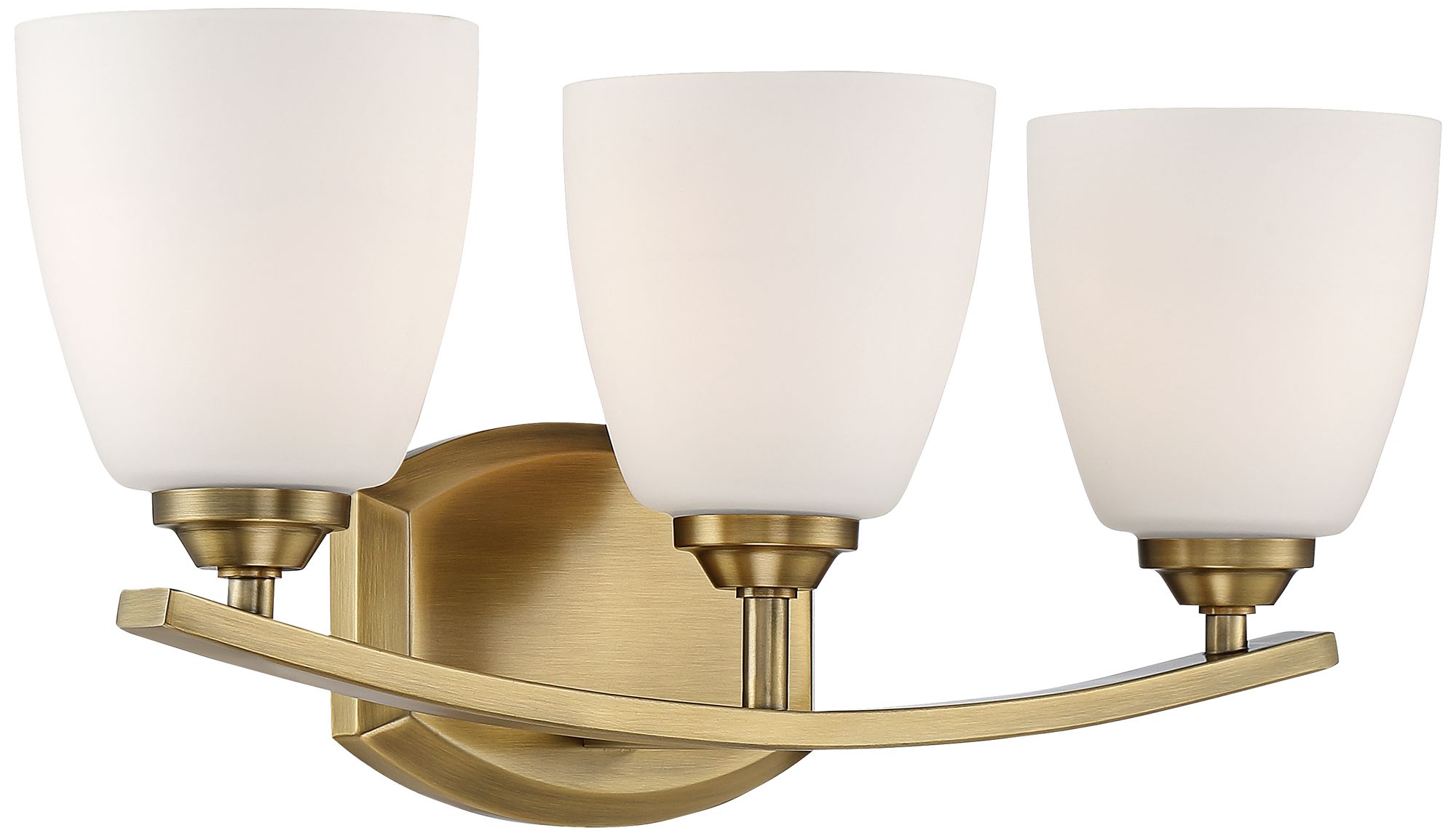 360 Lighting Richter 22" Wide Brass and Opal Glass 3-Light Bath Light