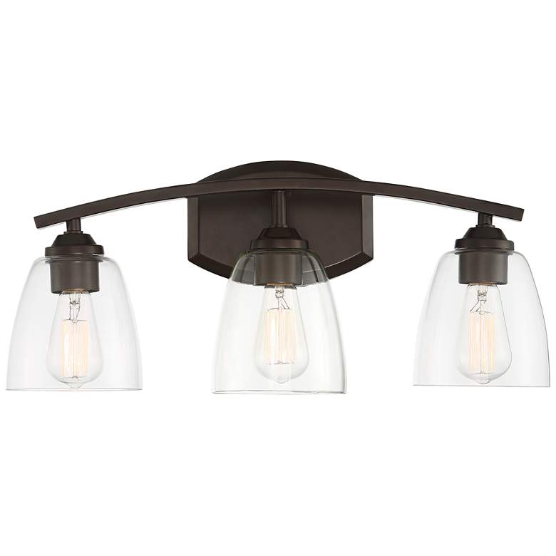 Image 2 360 Lighting Richter 22" Wide Bronze and Glass 3-Light Bath Light