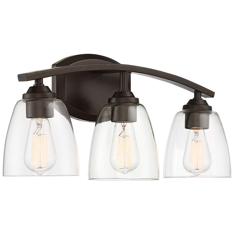 Image 5 360 Lighting Richter 22" Wide Bronze and Glass 3-Light Bath Light more views