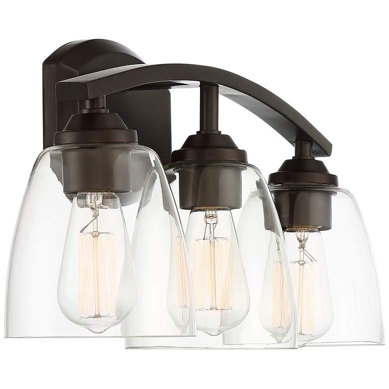 Image 6 360 Lighting Richter 22" Wide Bronze and Glass 3-Light Bath Light more views
