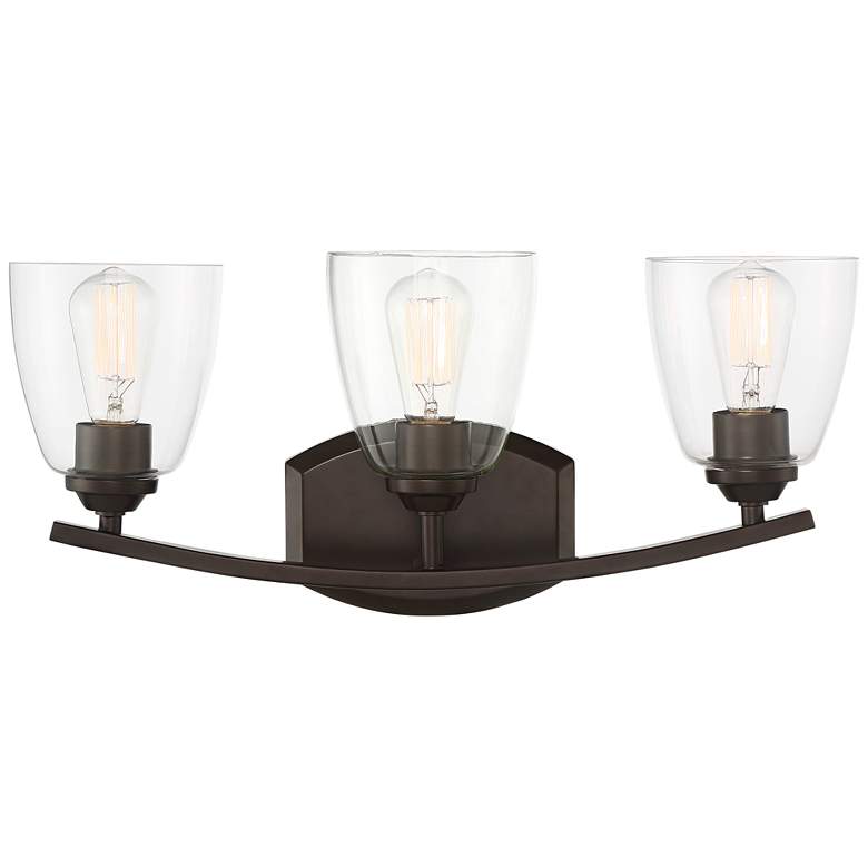 Image 7 360 Lighting Richter 22 inch Wide Bronze and Glass 3-Light Bath Light more views