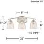 360 Lighting Richter 22" Wide Chrome and Glass 3-Light Bath Light