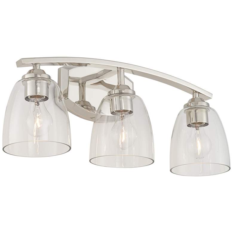 Image 5 360 Lighting Richter 22 inch Wide Nickel and Glass 3-Light Bath Light more views