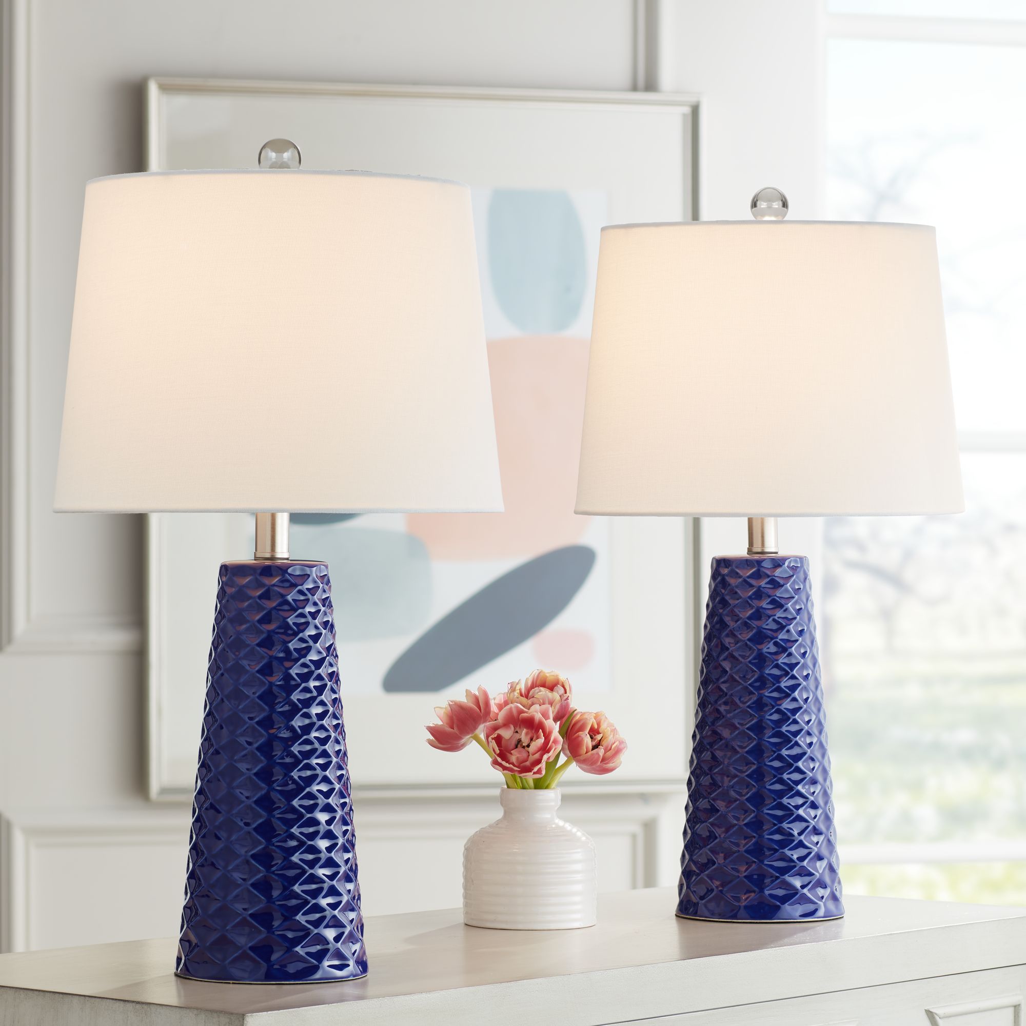 Blue on sale lamp set