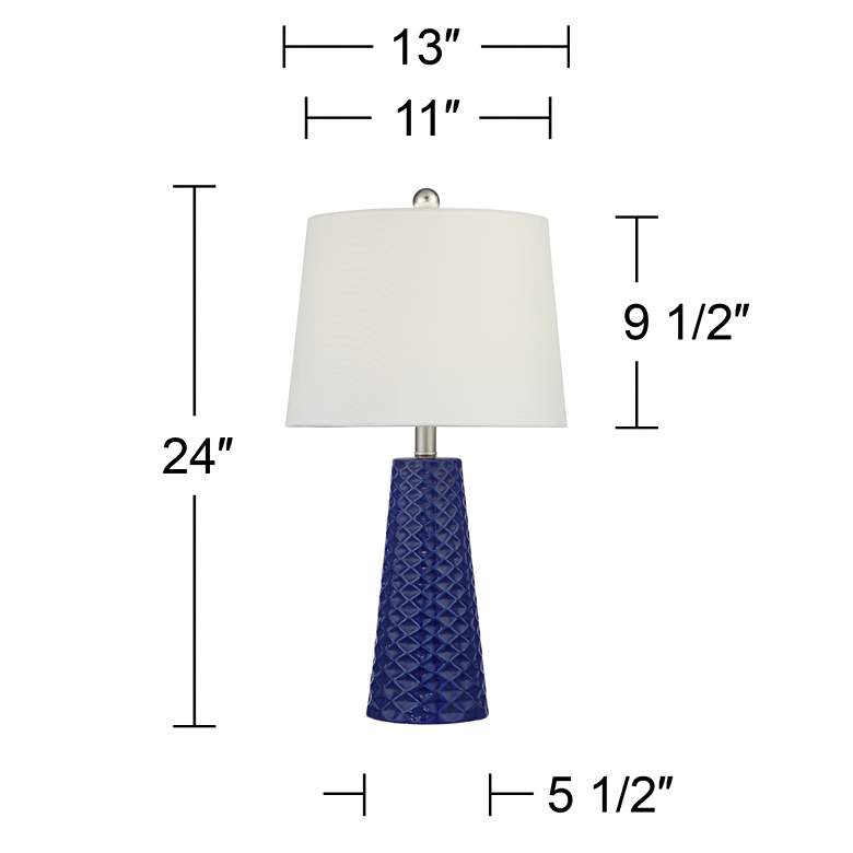 Image 7 360 Lighting Ricky 24" Blue Textured Ceramic Table Lamps Set of 2 more views