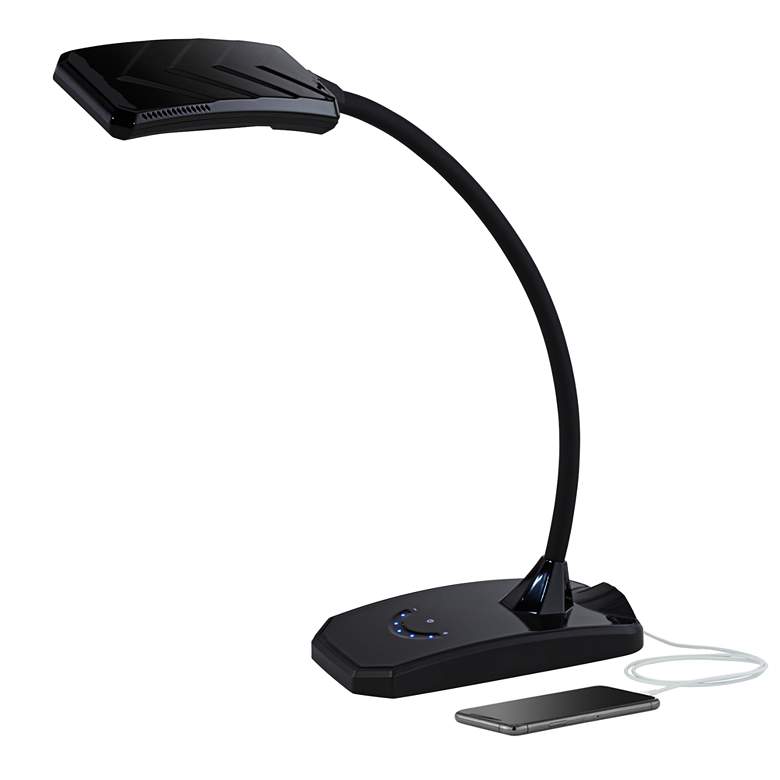 Image 3 360 Lighting Ricky Black Modern Flex Arm Gooseneck LED Light USB Desk Lamp