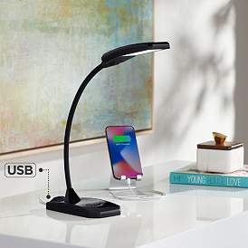 Image2 of 360 Lighting Ricky Black Modern Flex Arm Gooseneck LED Light USB Desk Lamp