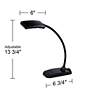 360 Lighting Ricky Black Modern Flex Arm Gooseneck LED Light USB Desk Lamp in scene