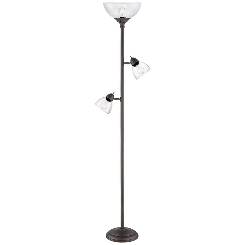 Image 3 360 Lighting Riley 72 inch High Bronze 3-Light Tree Torchiere Floor Lamp