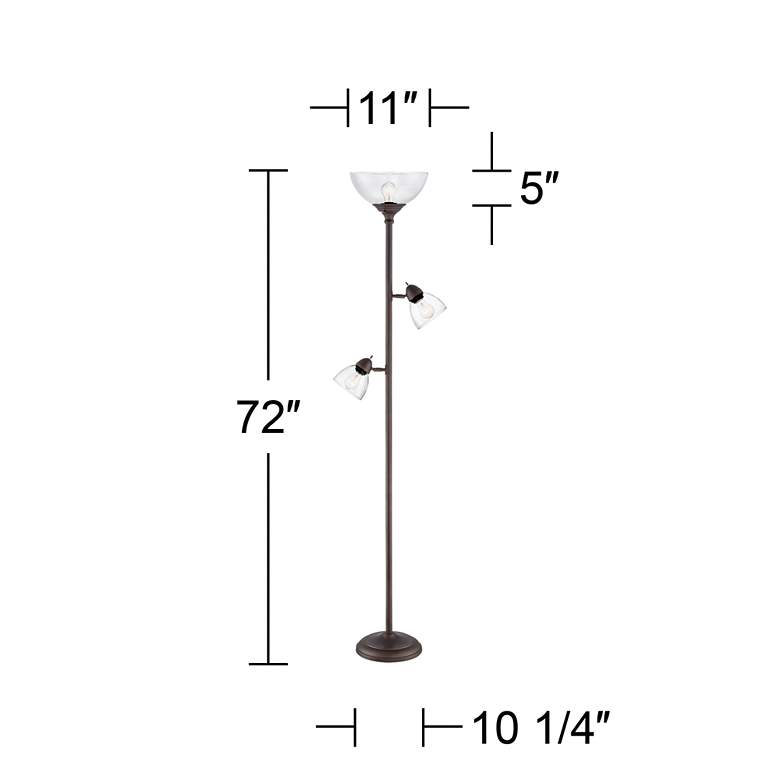 Image 7 360 Lighting Riley 72" High Bronze 3-Light Tree Torchiere Floor Lamp more views