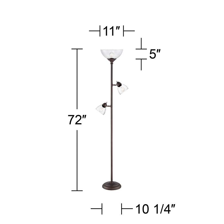 Image 7 360 Lighting Riley 72 inch High Bronze 3-Light Tree Torchiere Floor Lamp more views