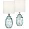 360 Lighting Rita 14 3/4" Blue-Green Glass Accent Table Lamps Set of 2