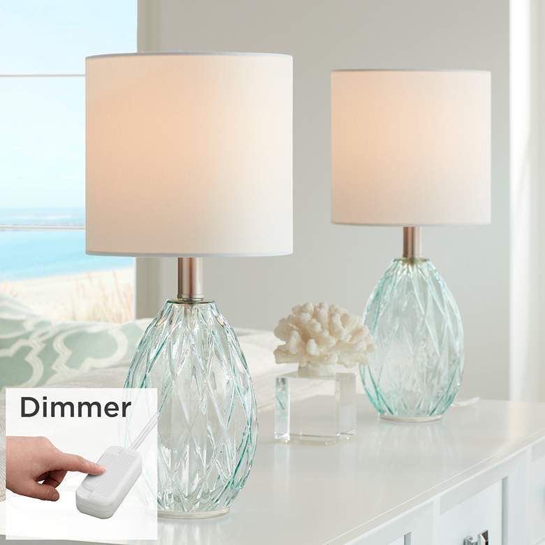 Image 1 360 Lighting Rita 14 3/4" Glass Accent Lamps Set of 2 with Dimmers