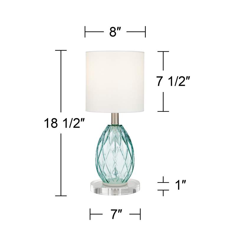 Image 5 360 Lighting Rita 18 1/2" Blue Glass Lamps Set with Acrylic Risers more views