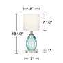 5_360 Lighting Rita 18 1/2" Blue Glass Lamps Set with Acrylic Risers more views