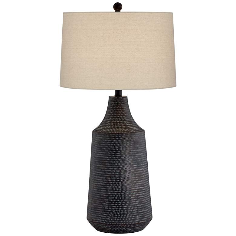 Image 3 360 Lighting Rocco 30" Black Finish Hammered Jar Table Lamp