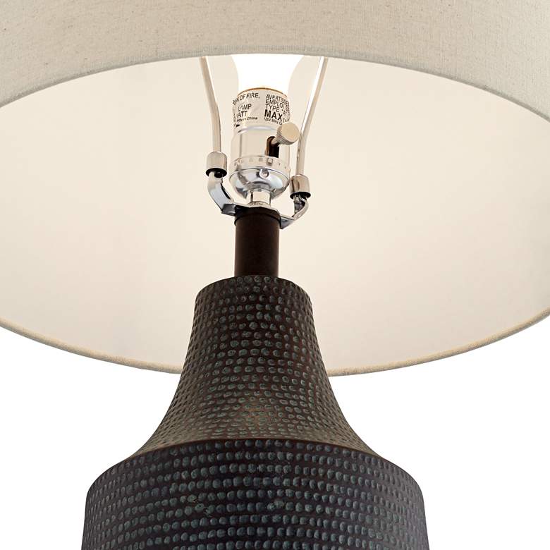 Image 5 360 Lighting Rocco 30" Black Finish Hammered Jar Table Lamp more views