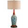 360 Lighting Rocco 30" Blue Ceramic Lamp with USB Workstation Base