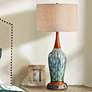 1_360 Lighting Rocco 30" Blue Ceramic Lamp with USB Workstation Base