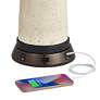 6_360 Lighting Rocco 30" Blue Ceramic Lamp with USB Workstation Base more views