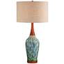 3_360 Lighting Rocco 30" Blue Ceramic Mid-Century Table Lamp with Dimmer