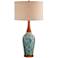 360 Lighting Rocco 30" Blue Ceramic Mid-Century Table Lamp with Dimmer