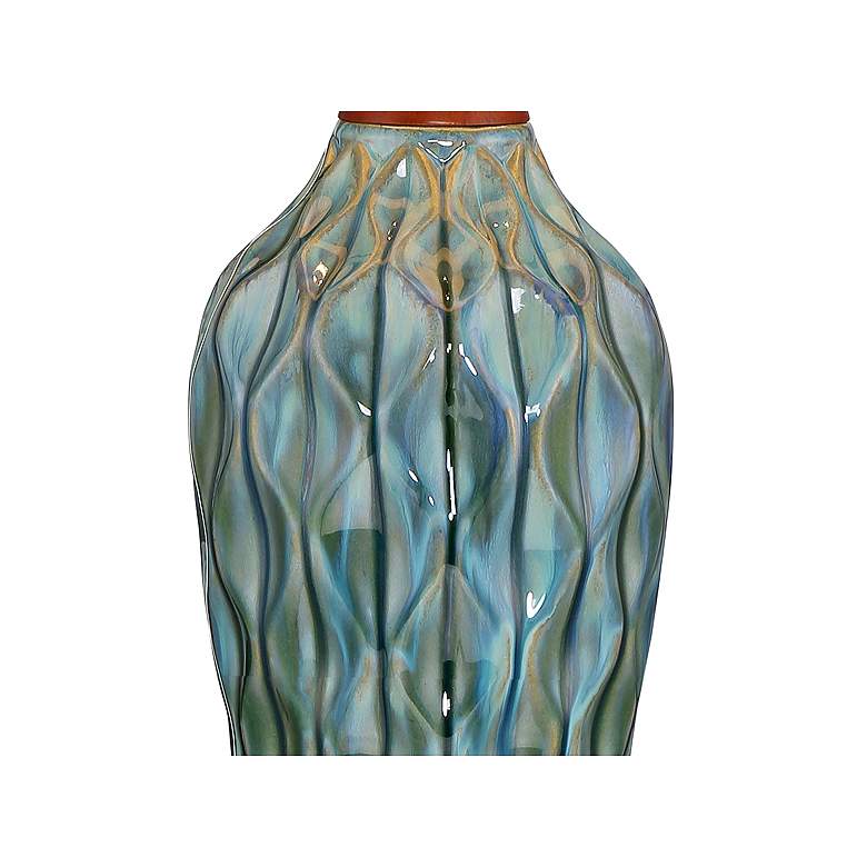 Image 5 360 Lighting Rocco 30" Blue Ceramic Mid-Century Table Lamp with Dimmer more views