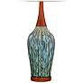 6_360 Lighting Rocco 30" Blue Ceramic Mid-Century Table Lamp with Dimmer more views
