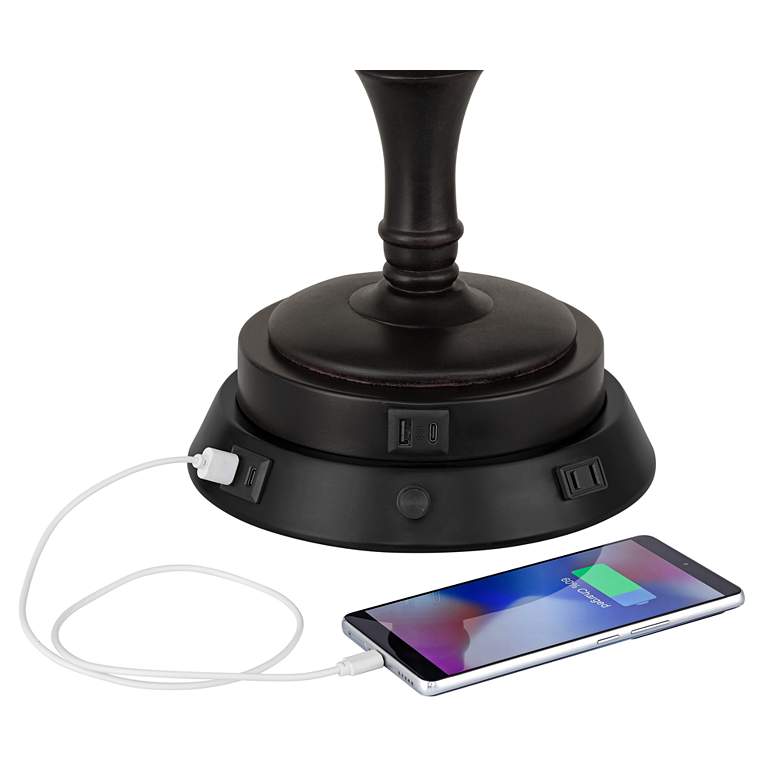 Image 4 360 Lighting Rocco 30" Ceramic Lamp with Dimmable USB Workstation Base more views