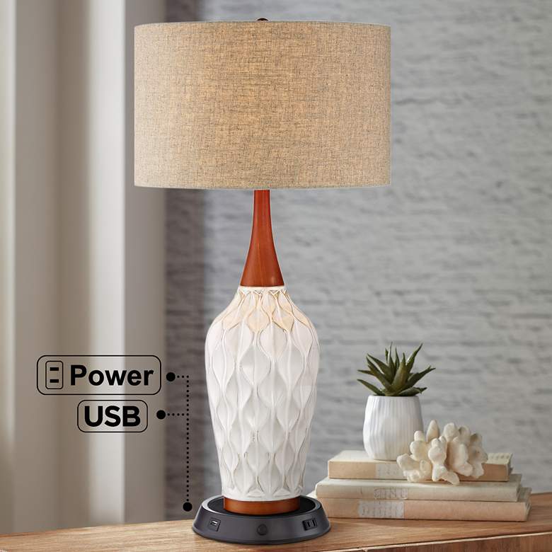Image 1 360 Lighting Rocco 30" Ceramic Lamp with Dimmable USB Workstation Base