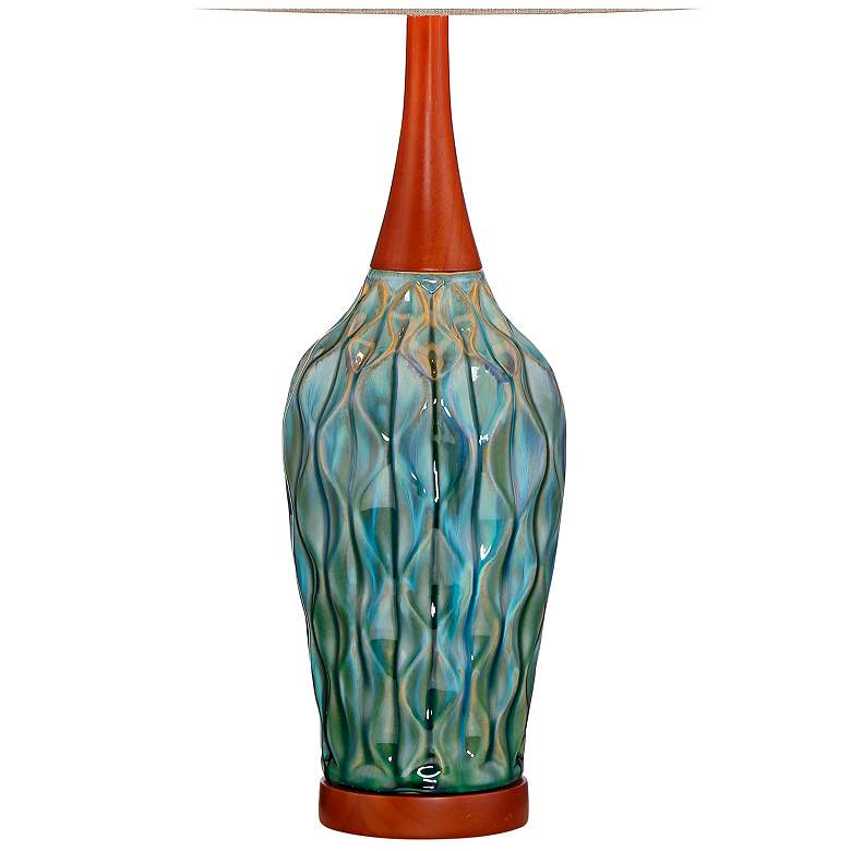 Image 5 360 Lighting Rocco 30 inch High Blue Teal Ceramic Table Lamps Set of 2 more views