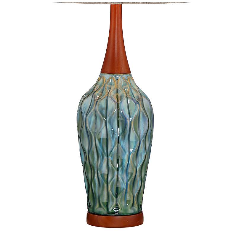 Image 5 360 Lighting Rocco 30 inch High Mid-Century Modern Blue Ceramic Table Lamp more views