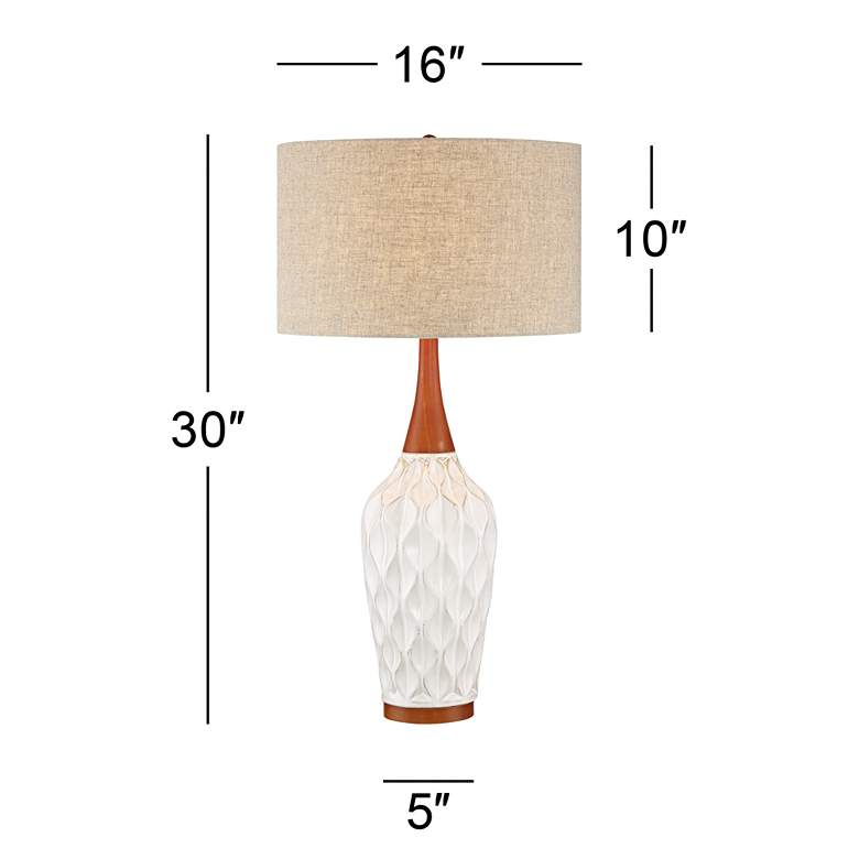 Image 6 360 Lighting Rocco 30 inch High White Ceramic Mid-Century Lamp with Dimmer more views