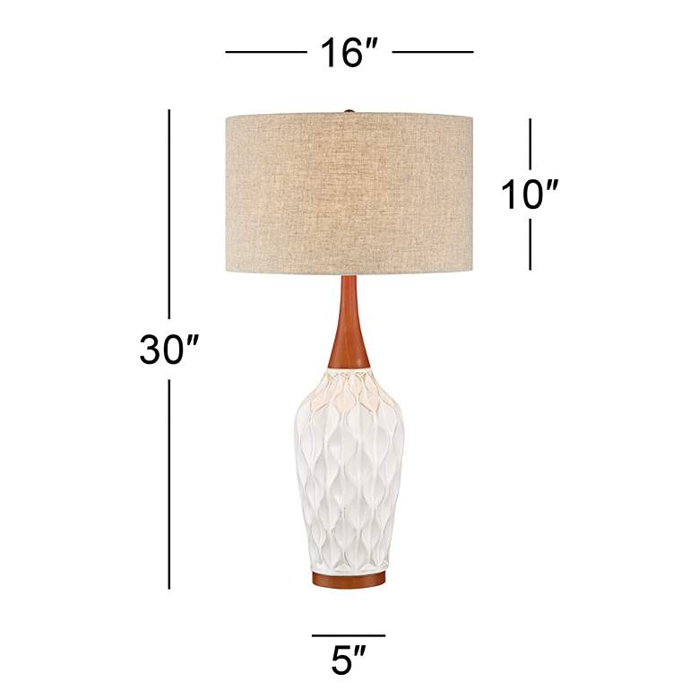 Image 7 360 Lighting Rocco 30" High White Ceramic Mid-Century Lamp with Dimmer more views