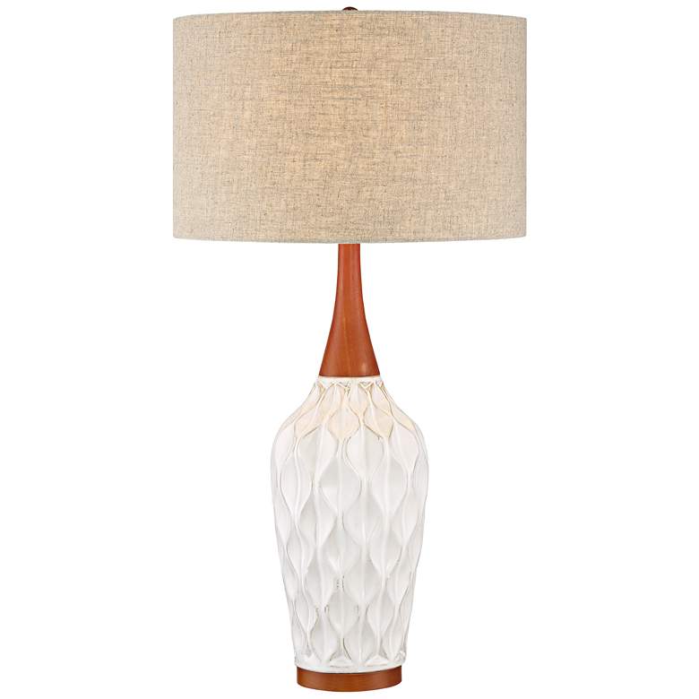 Image 2 360 Lighting Rocco 30" White Ceramic Table Lamp with USB Dimmer