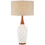 360 Lighting Rocco 30" White Ceramic Table Lamp with USB Dimmer