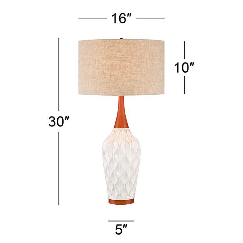 Image 6 360 Lighting Rocco 30" White Modern Ceramic Table Lamps Set of 2 more views
